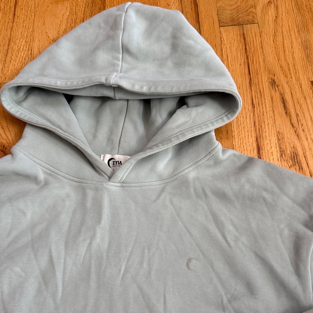 ZYIA ACTIVE Sueded Pullover Hoodie, Moss Green, Size Large